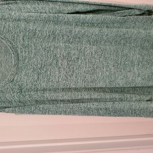 Elegant Heathered Green Crew Neck Sweater